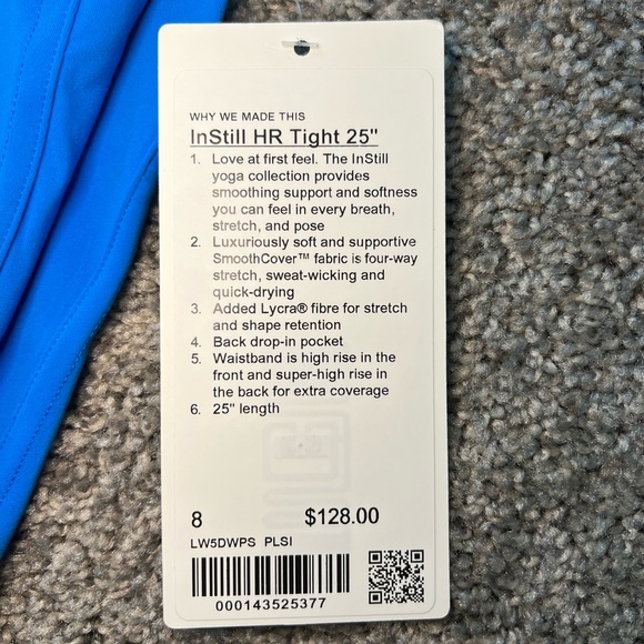 Lululemon InStill HR Tight 25” Size 8 Pool Blue Lulu Leggings High Rise NWT RARE - Picture 3 of 11